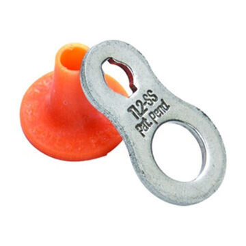 Metal Ring Tool Collar and Loop, Rubber/Stainless Steel, Orange