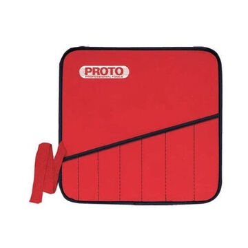 Tool Pouch, 9 Pockets, Canvas, Red