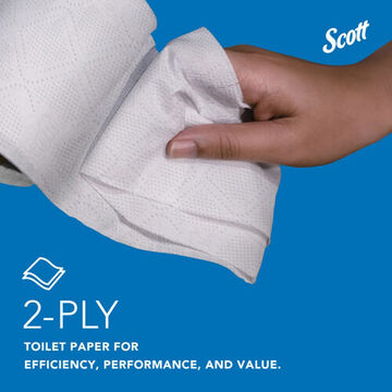 Standard Roll Toilet Paper, 4-3/5 in dia, White