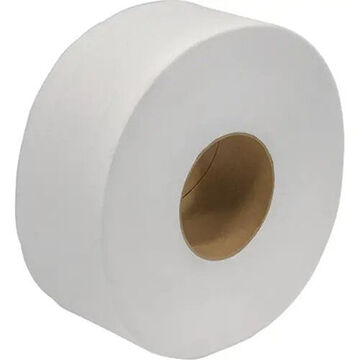 Jumbo Roll Toilet Paper, 3.29 in x 600 ft, Recycled Fiber, White
