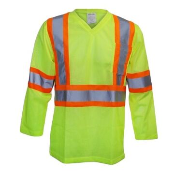 T-shirt de sécurité en filet, L, vert lime, polyester, 30 pouce de poids