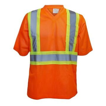 T-shirt de sécurité en filet, TG, orange, polyester, 30-3/4 pouce lg