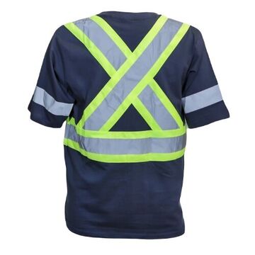 Wicking Long Sleeve T-Shirt, S, Navy Blue, Polyester, 28-3/8 in lg