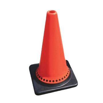 Non-Reflective Traffic Cone, 18 in ht, Orange, PVC Cone