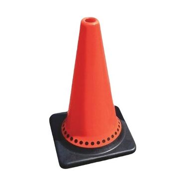 Non-Reflective Traffic Cone, 28 in ht, Orange, PVC Cone