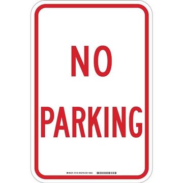 Rectangle Traffic Sign, 18 in ht, 12 in wd, Red on White, Fluted Polypropylene