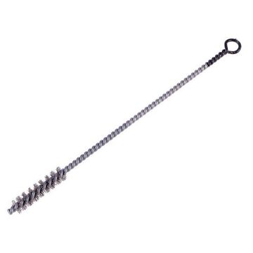 Twisted Tube Brush, 1/2 in Brush dia, 2 in Brush lg, 8 in lg, Stainless Steel Wire, 0.006 in Wire dia