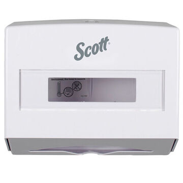 Universal Towel Dispenser, Scottfold, 120 Towels, 9 in lg, Wall, Plastic