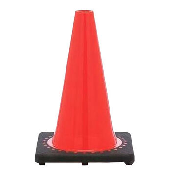 Non-Reflective Traffic Cone, 12 in ht, Orange, PVC Cone