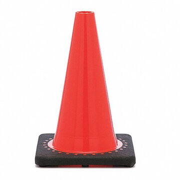 Non-Reflective Traffic Cone, 12 in ht, Orange, PVC Cone