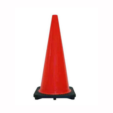 Recessed Traffic Cone, 36 in ht, Orange, PVC Cone, White