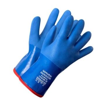 Reusable Triple Dipped Gloves, Pvc Palm, Blue