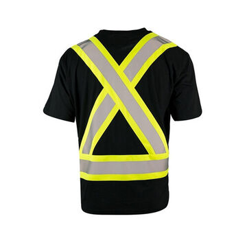 Safety T-Shirt, M, Black, 65% Ultra Cool Polyester 35% Cotton Blend