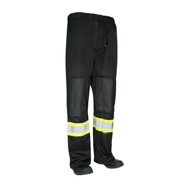 Safety Tricot Traffic Pant, 42 to 44 in Waist, 37 in Inseam lg, Black, Polyester, Tricot