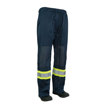 Safety Tricot Traffic Pant, 42 to 44 in Waist, 37 in Inseam lg, Navy, Polyester, Tricot