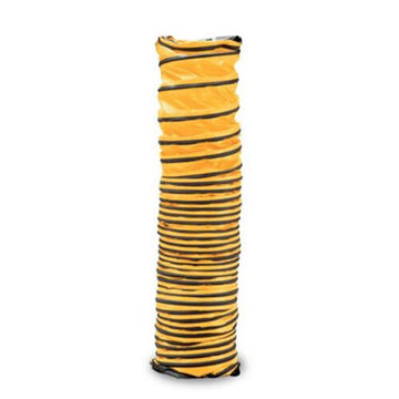 Ventilation Ducting, 12 in dia, 15 ft lg, Vinyl and Polyester, Yellow with black