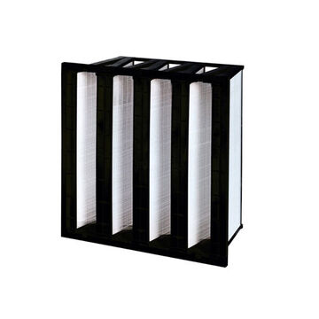 V-Bank Filter, 24 in wd, 12 in dp, 24 in ht, 15, 150 deg F