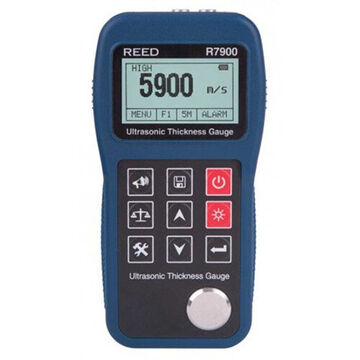 Ultrasonic Thickness Gauge, 0.03 to 15.7 in, +/-0.04 mm, 0.01 mm, 4-Digit, LCD