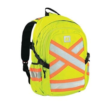 High Visibilty Utility Backpack, 32 L, 2 Pockets, 100% Polyester