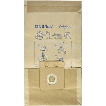 Disposable Vacuum Bag, 7 in wd, 10 in lg, 3 in thk, Paper