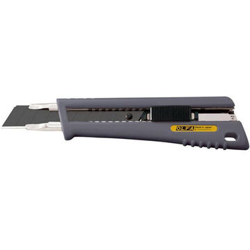 Auto-Lock Utility Knife, 18 mm Blade wd, 6.69 in lg, Anti-Slip Cushion Grip, High Carbon Steel Blade