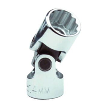 Standard Length Universal Socket, 3/8 in Male Drive, 12 mm Female Drive, 1-3/4 in lg, 11/32 in Opening dp