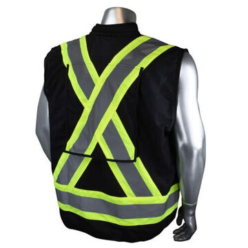 Heavy Duty Vest, L, Black, 100% Polyester