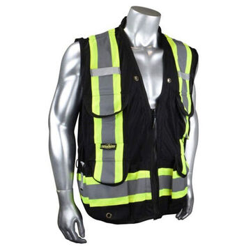 Heavy Duty Vest, L, Black, 100% Polyester