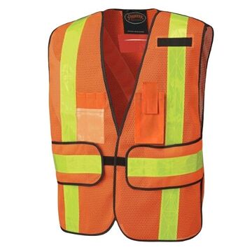 All Purpose Vest, Fit all, Hi-Viz Orange, PVC/Polyester