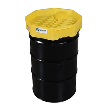 Bung Access, No Spout Ultra-Drum Funnel, Polyethylene, Plastic, Yellow