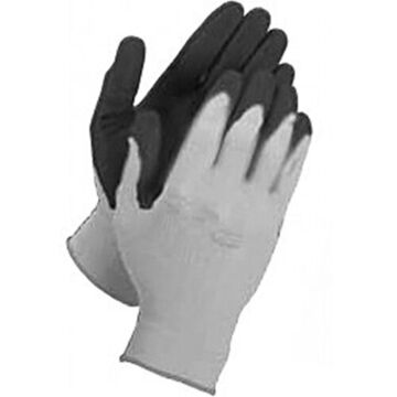 Work Gloves Heavy Duty, Nitrile Palm, Black, Seamless, Polyester