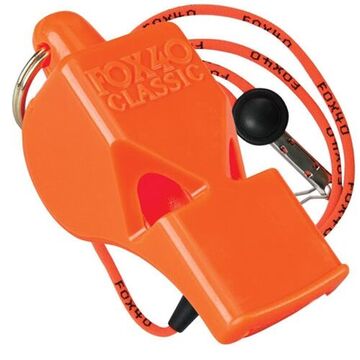 Whistle Breakaway Lanyard, 115 Db, Plastic, Orange