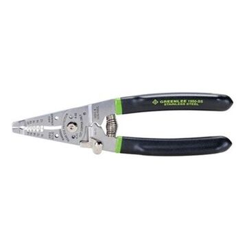 Manual Fixed Hole Wire Stripper, 10 to 18 AWG Solid, 12 to 20 AWG Stranded, 7.5 in lg, High Grade Stainless Steel