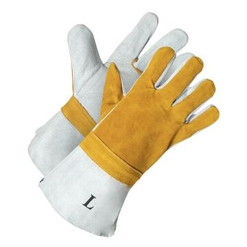 Premium Grade, Forcefield Welding Gloves, XL, Split Leather Palm, Gold, Split Leather