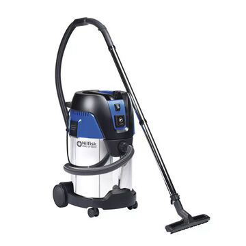 Industrial Wet/Dry Vacuum Cleaner, 8.3 A, 8 gal, 1-1/2 HP, 120 VAC, Stainless Steel