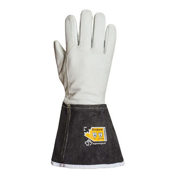 Driver Winter Gloves, Goatskin Leather Palm, White