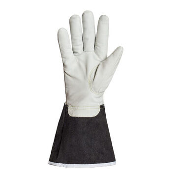 Driver Winter Gloves, Goatskin Leather Palm, White