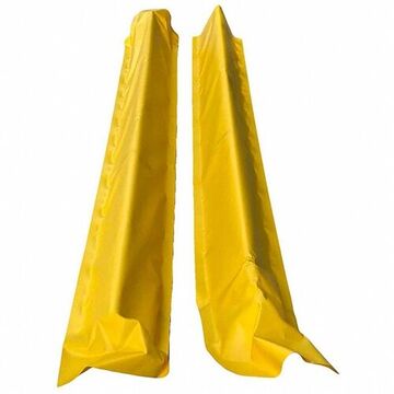 Spill Containment Berm Wall End, 7 in lg, 6 in ht, 9 in wd, Open-Cell Foam, Vinyl, Yellow