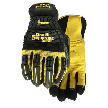 Gloves Winter, Full Grain Deerskin Leather Palm, Slip-on, Spandex Back