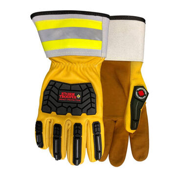 Gants d'hiver, paume en cuir de vachette, jaune