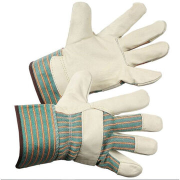 Work Gloves, XL, Grain Leather Palm