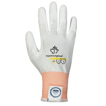 Lightweight Work Gloves, Dyneema®, Polyurethane Palm, White, 