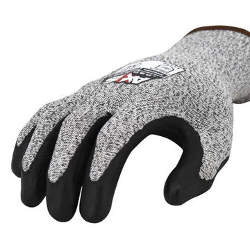 High Performance Work Gloves, Foam Nitirile Palm, Gray, High Performance Polyethylene