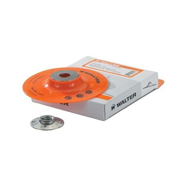 Backing Pad Assembly, Plastic, Orange, 5 In, 5/8 In-11, 12200 Rpm
