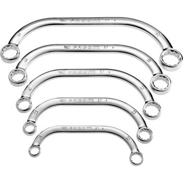 Obstruction Box Wrench Set, 5 Pieces, Metric, Alloy Steel, Satin