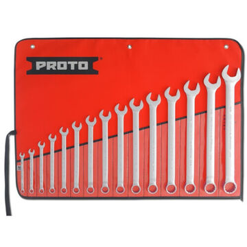 Combination, Anti-slip Wrench Set, 15 Pieces, Alloy Steel, Full Polish