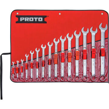 Combination, Anti-slip Wrench Set, 15 Pieces, Tether-Ready, Alloy Steel, Satin