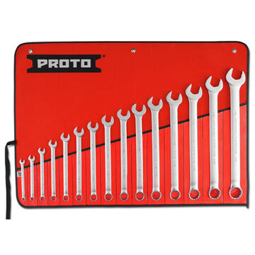 Combination, Anti-slip Wrench Set, 15 Pieces, Corrosion Resistance, Alloy Steel, Satin