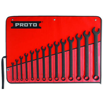 Combination, Anti-slip Wrench Set, 14 Pieces, Alloy Steel, Black Oxide