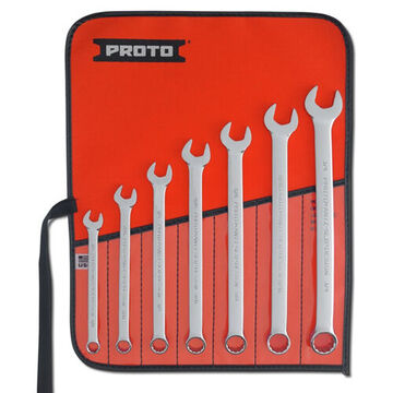 Combination, Anti-slip Wrench Set, 7 Pieces, Alloy Steel, Full Polish